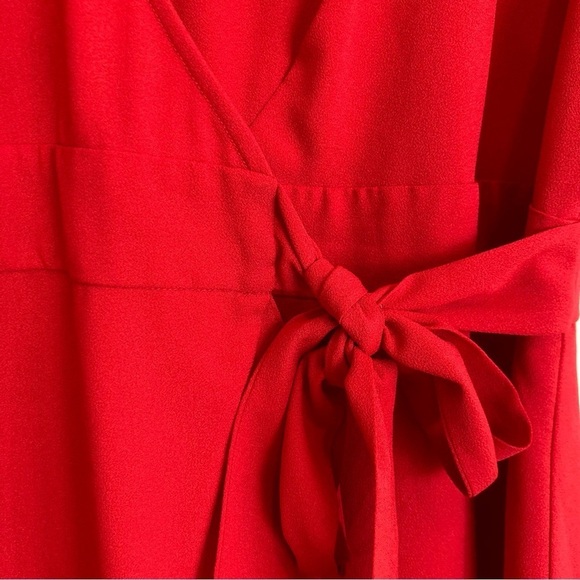 Whistles Abigail frill wrap dress in red. Estimated size 10. - Picture 3 of 6